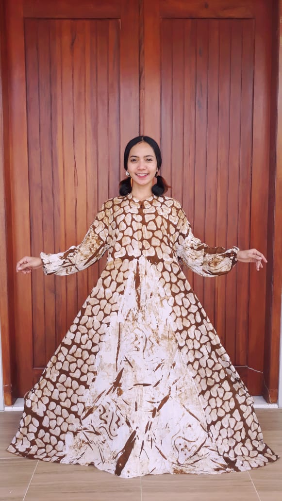 Gamis Batik Murah Cinderela Bahan Santung
