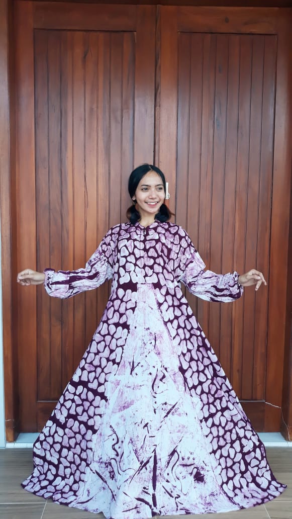 Gamis Batik Murah Cinderela Bahan Santung