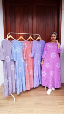 Long Dress Batik Laela Lengan 3/4