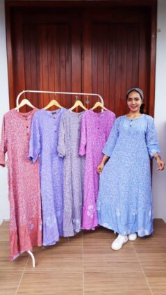 Long Dress Batik Laila Lengan 3/4