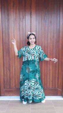 Long Dress Batik Selvie Lengan Pendek