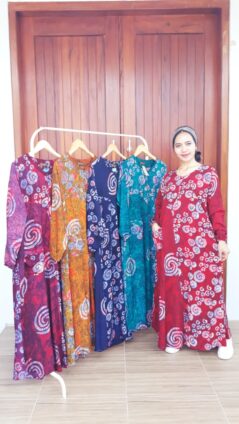 Long Dress Batik Syahrini Lengan Panjang