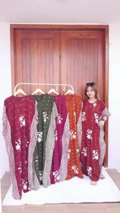 Longdress Batik Lowo Cendana Lengan Pendek