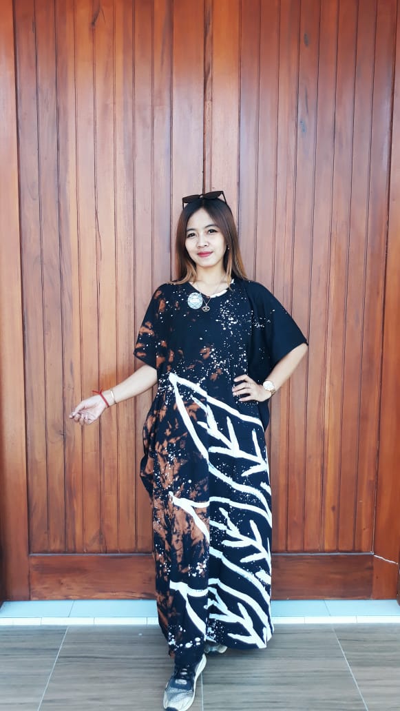 Longdress Batik Modern Abstrak Lowo Cendana