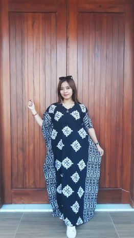 Longdress Lowo Cendana Hitam Lengan Pendek