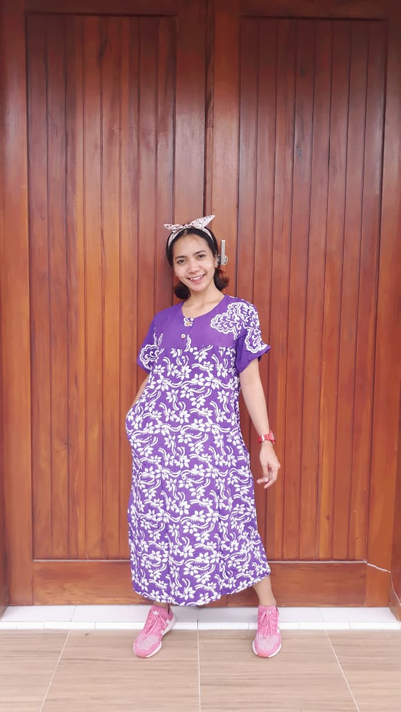 Baju Batik Daster Ibu Lengan Pendek