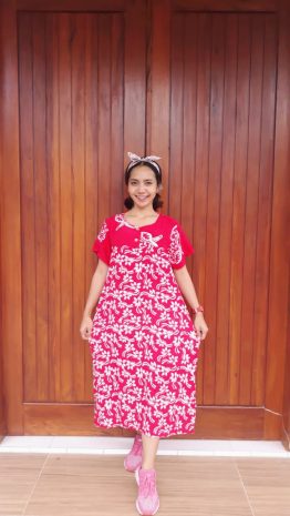 Baju Batik Daster Ibu Lengan Pendek
