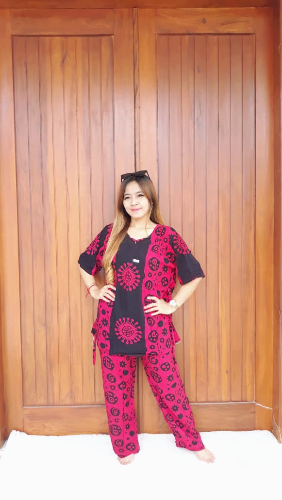 Jual Baju  Batik Setelan Celana Panjang Lengan 3  4  