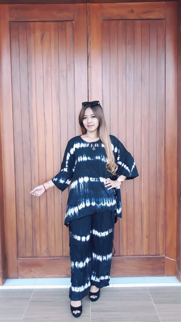 Baju Batik Setelan Celana Panjang Tie Dye