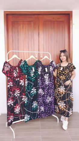 Baju Daster Batik Pendek Karet Depan