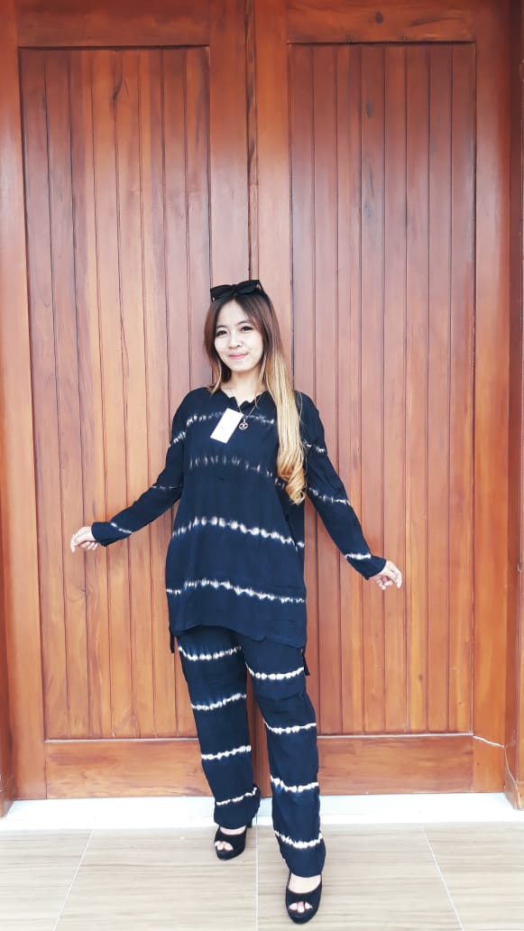 Jual Baju  Setelan  Batik Celana Panjang Ikat Celup 