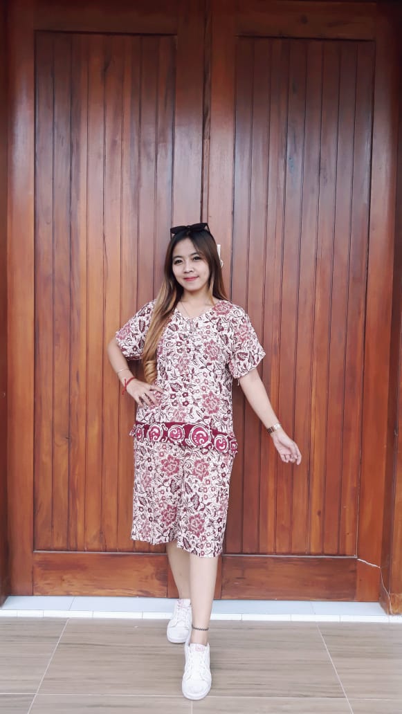Baju Setelan Batik Kulot Celana Pendek