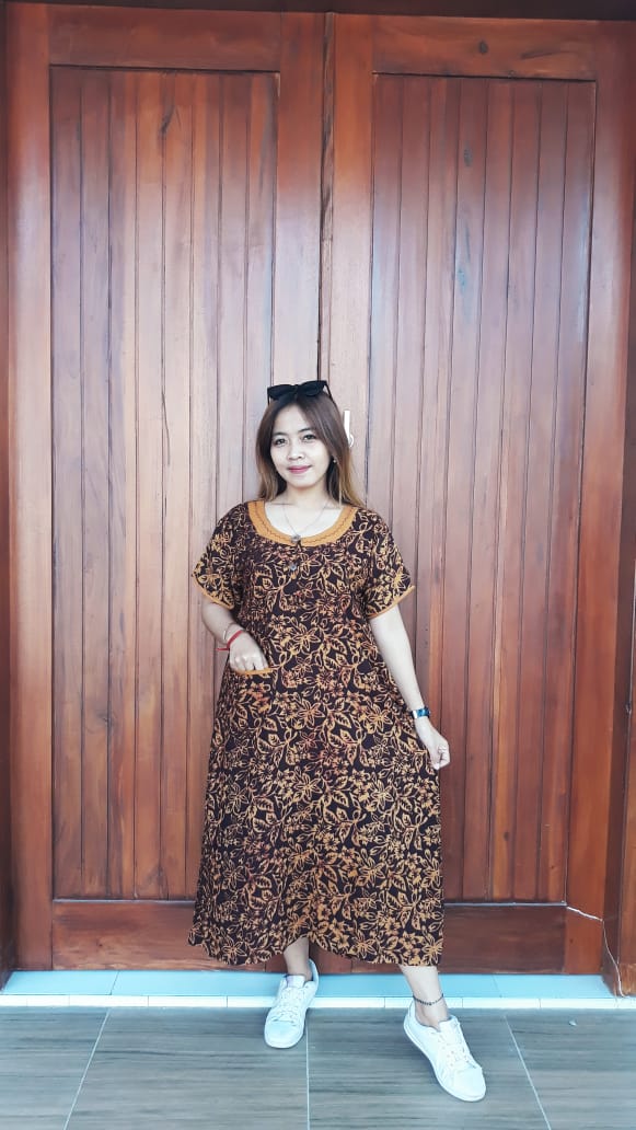 Daster Batik Ibu Lengan Pendek Cantik