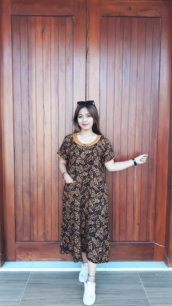 Daster Batik Ibu Lengan Pendek Cantik