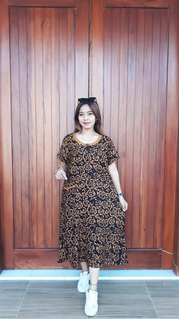 Daster Batik Ibu Lengan Pendek Cantik