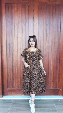Daster Batik Ibu Lengan Pendek Cantik