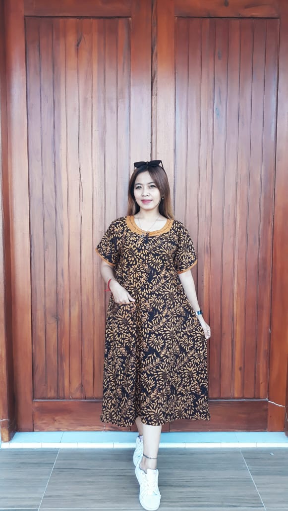 Daster Batik Ibu Lengan Pendek Cantik