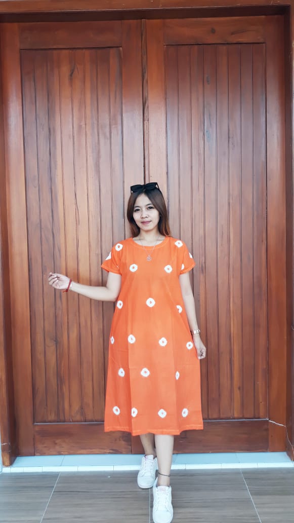 Daster Batik Jumputan Katun Lengan Pendek
