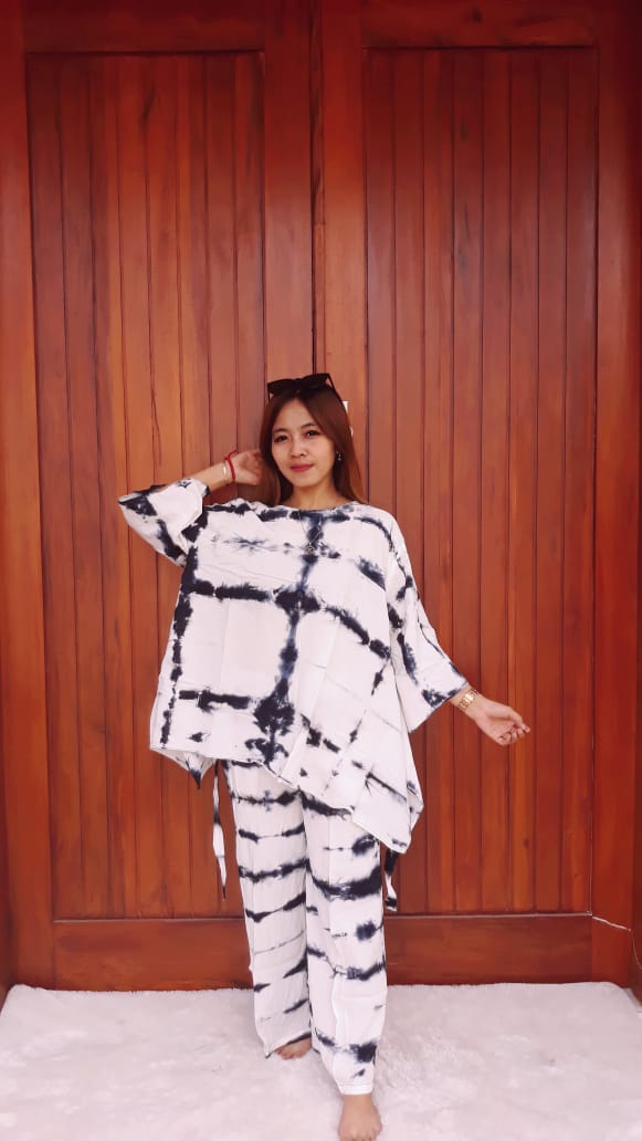 Daster Batik Jumputan Setelan Celana Panjang