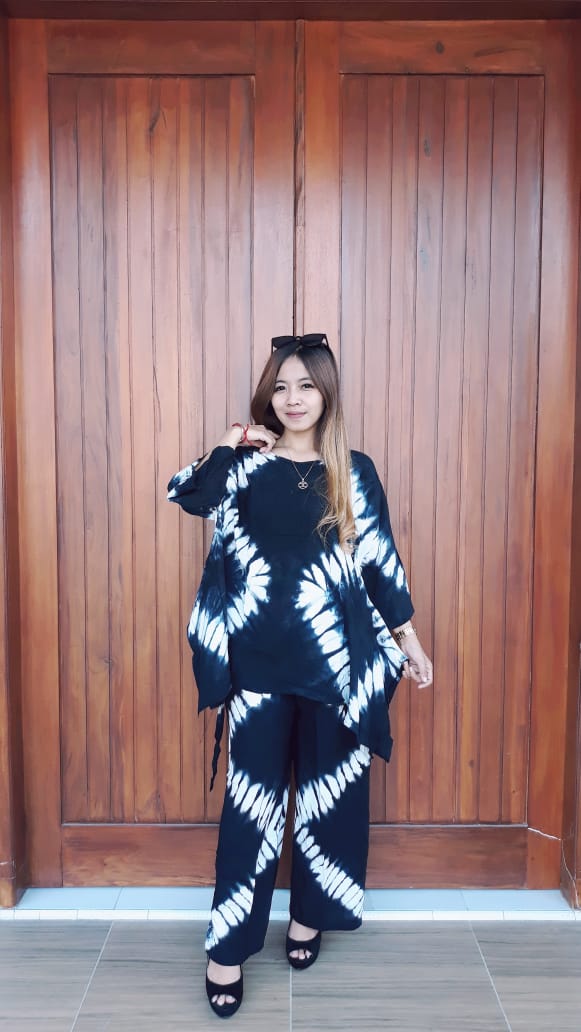 Daster Batik Jumputan Setelan Celana Panjang