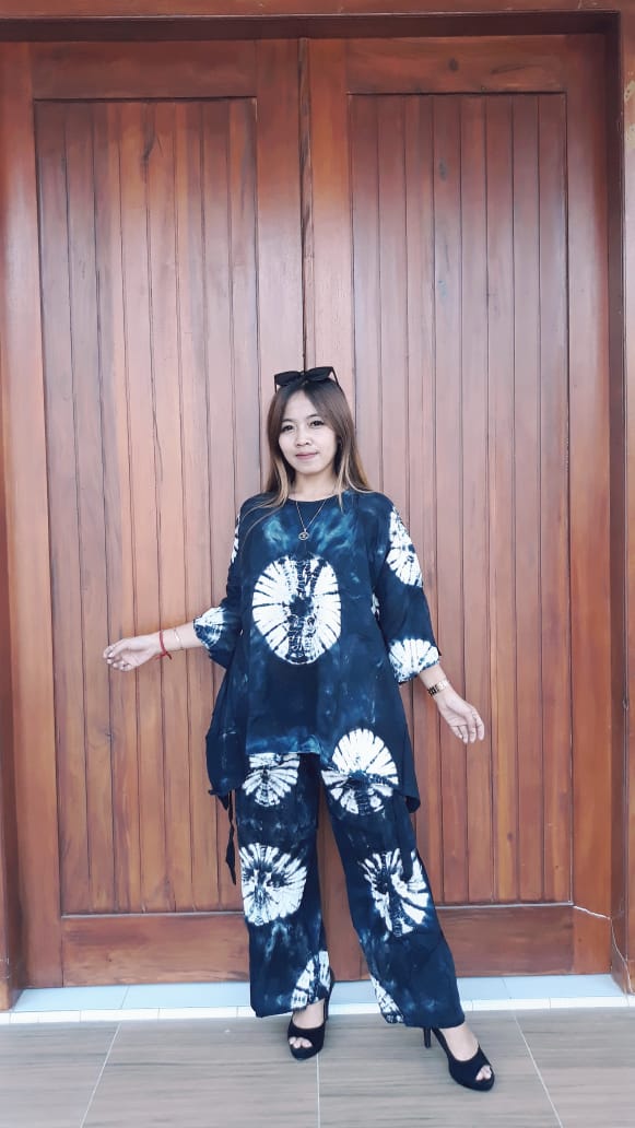 Daster Batik Jumputan Setelan Celana Panjang