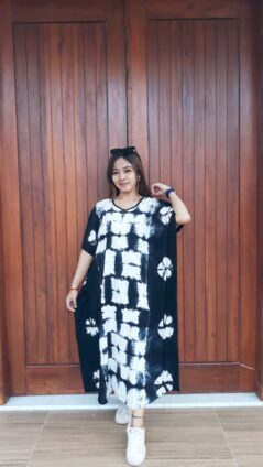 Daster Batik Jumputan Shibori Kelelawar Santung