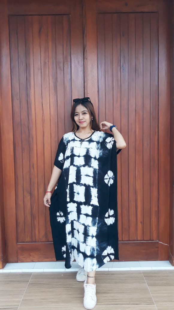 Daster Batik Jumputan Shibori Kelelawar Santung