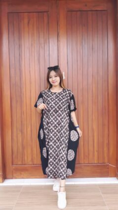 Daster Batik Kalong Monokrom Hitam Putih