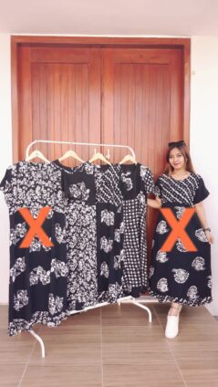 Daster Batik Monochrome Hitam Santung