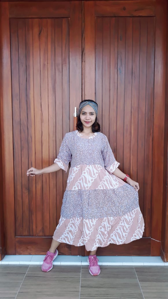 Daster Batik Panjang Susun Canda Pastel