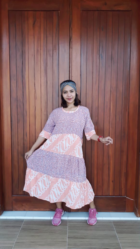 Daster Batik Panjang Susun Canda Pastel