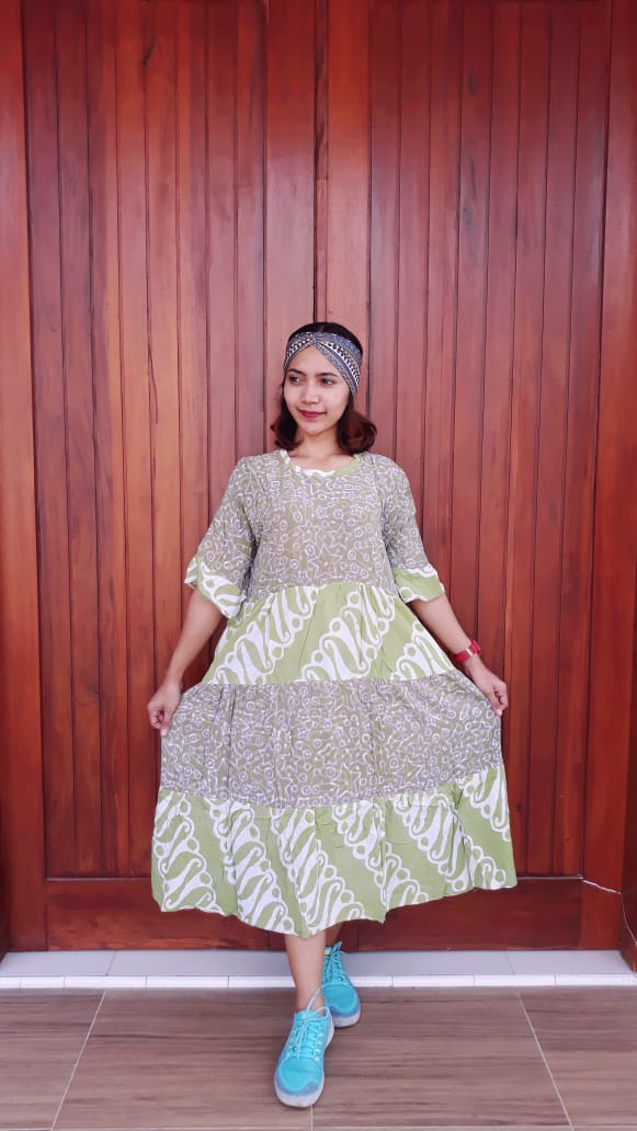 Daster Batik Panjang Susun Canda Pastel