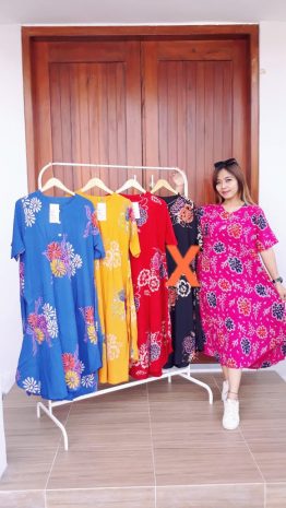 Daster Batik Payung Kancing Rit Depan