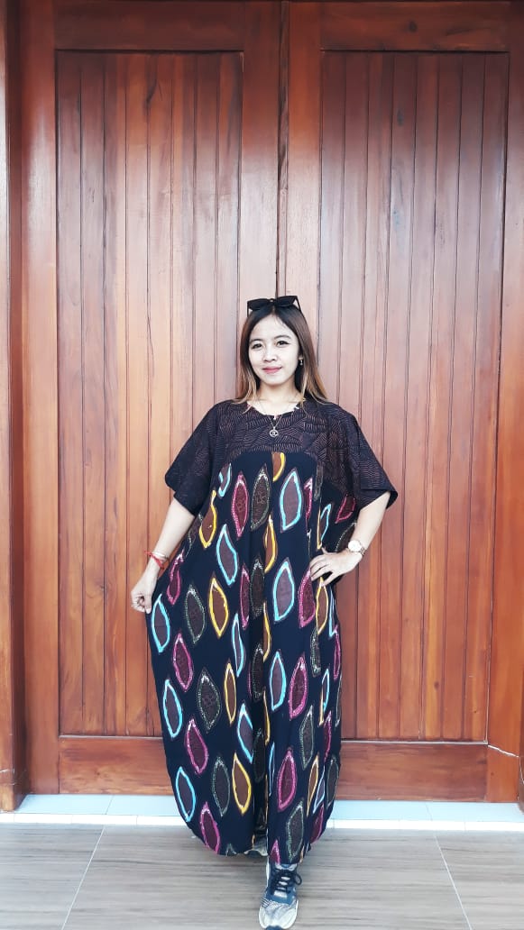Long Dress Batik Cendana Halus Hitam