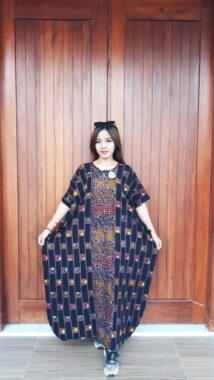 Long Dress Batik Cendana Halus Hitam