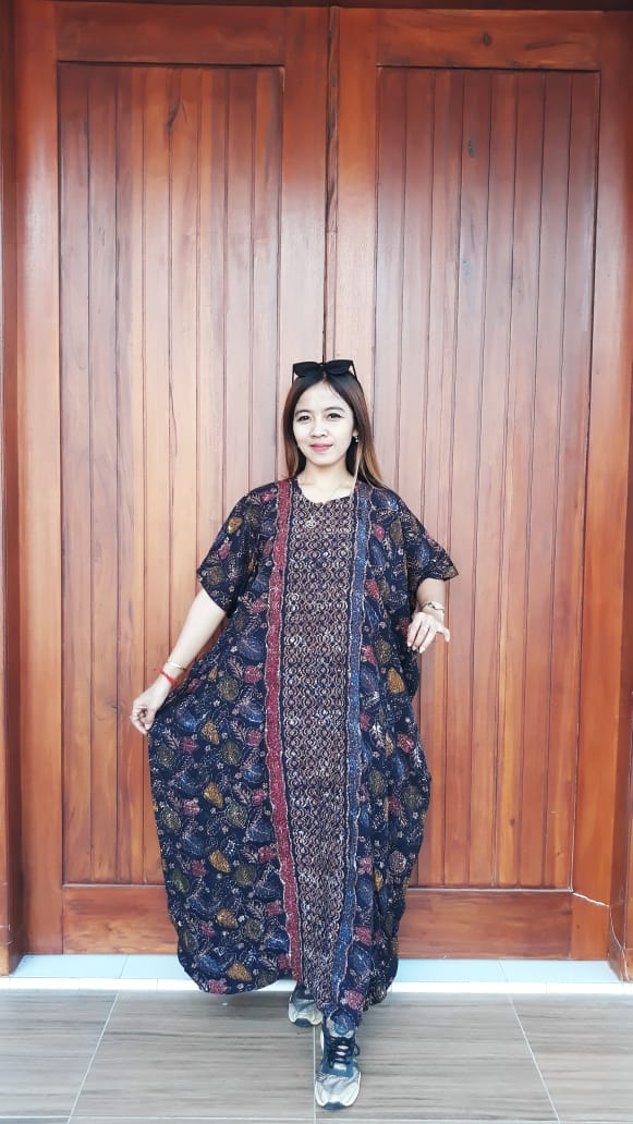 Long Dress Batik Cendana Halus Hitam