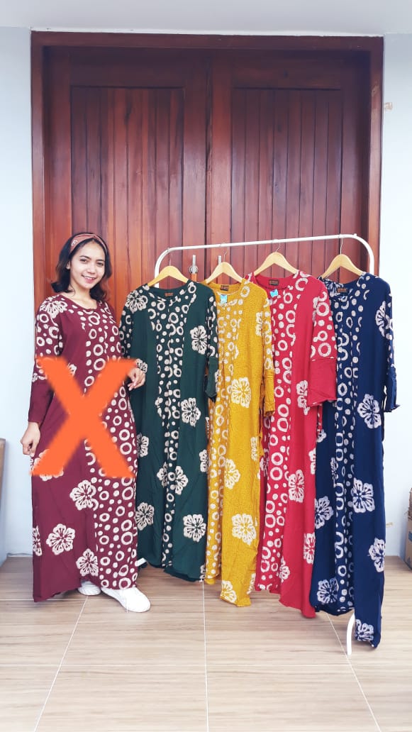 Long Dress Batik Isabella Lengan Panjang
