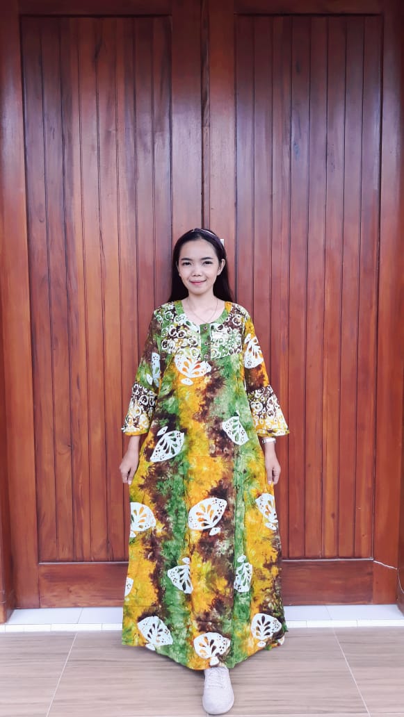 Long Dress Batik Lengan Panjang Isyana