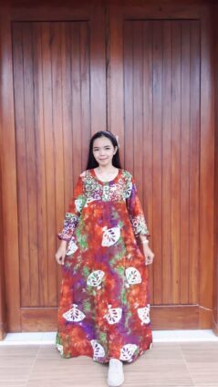 Long Dress Batik Lengan Panjang Isyana