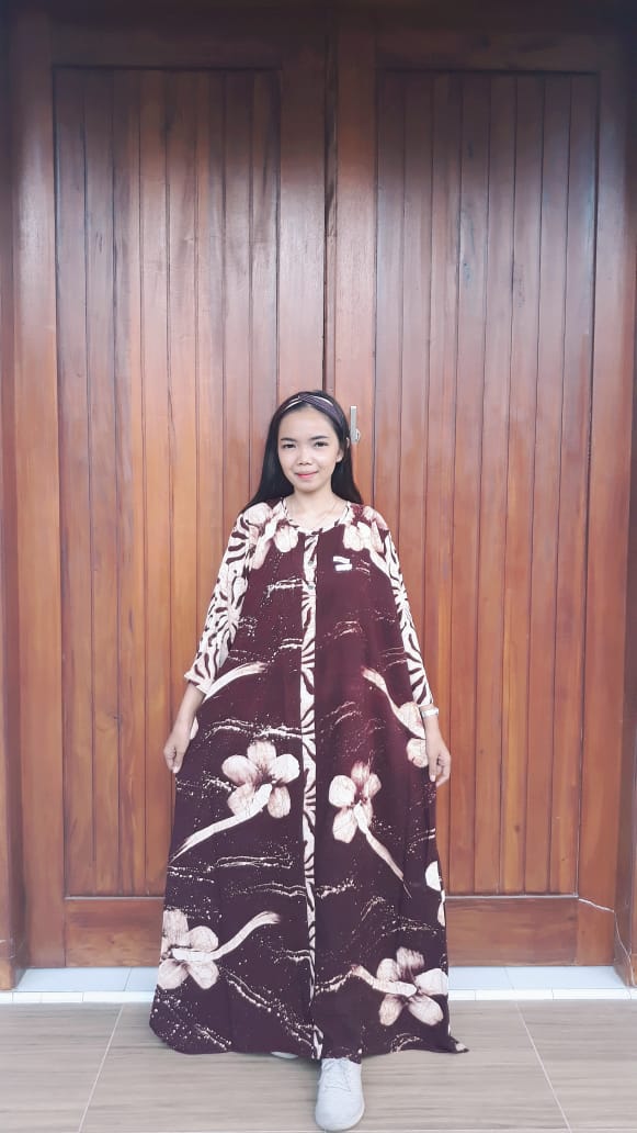 Long Dress Batik Savana Lengan 7/8