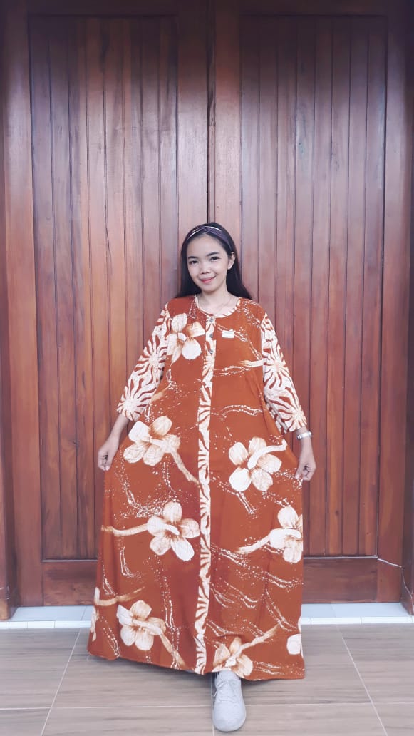 Long Dress Batik Savana Lengan 7/8