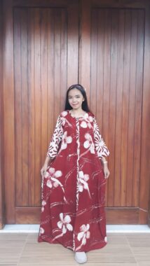 Long Dress Batik Savana Lengan 7/8