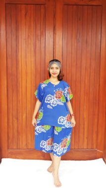 Setelan Celana Kulot Batik Pendek Warna