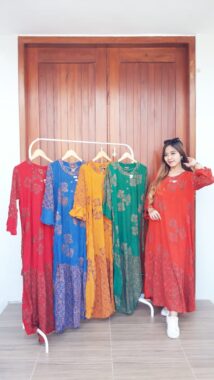 Baju Longdress Batik Meisha Lengan Panjang