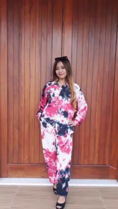 Baju One Set Batik Tie Dye Panjang