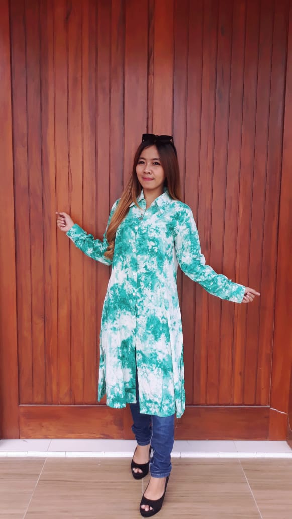 Jual Baju  Tunik  Batik Tie Dye Jumputan  THEBATIK CO ID