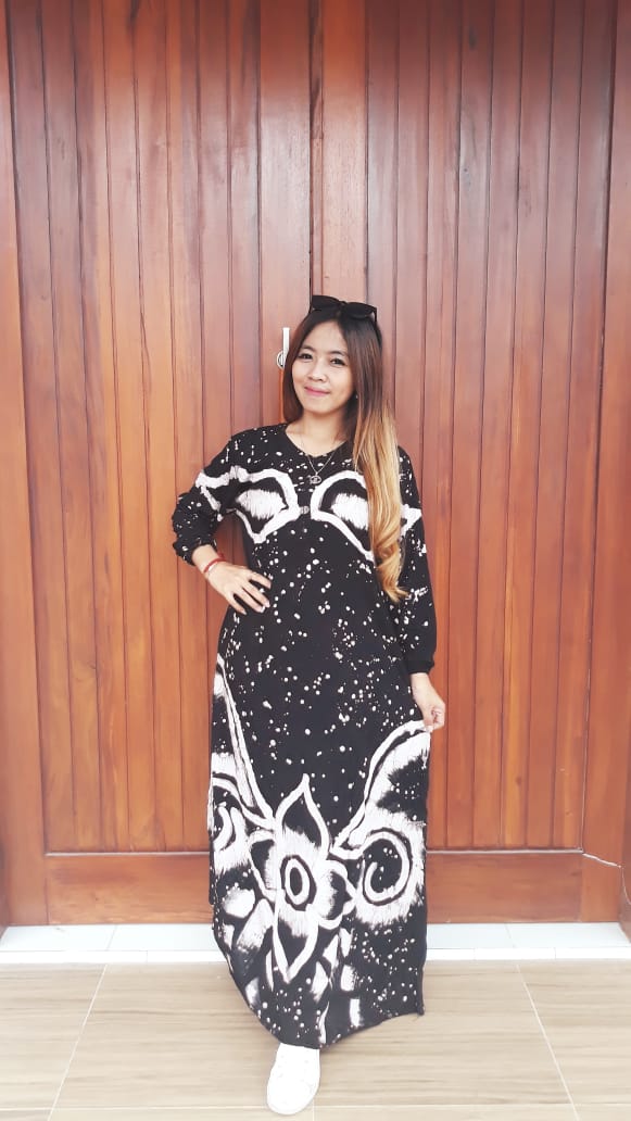 Gamis Batik Cap Abstrak Semi Payung