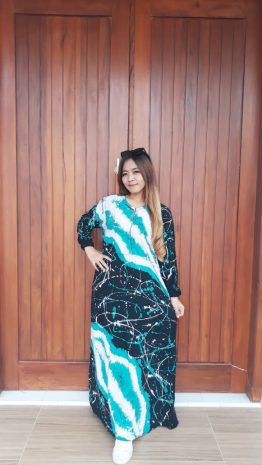 Gamis Batik Cap Abstrak Semi Payung