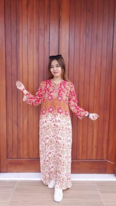 Long Dress Batik Pekalongan Lengan Panjang