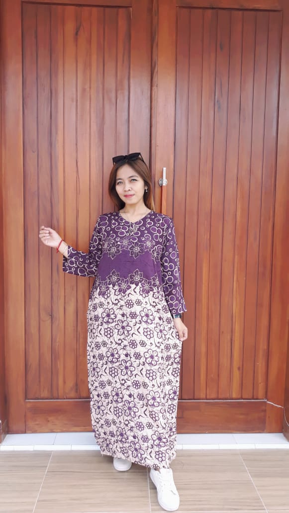 Long Dress Batik Pekalongan Lengan Panjang